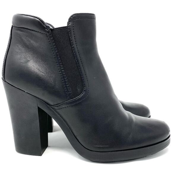 PRADA CHUNKY HEELS BLACK LAMBSKIN LEATHER CHELSEA BOOTS BOOTIE SZ 6.5 - Picture 6 of 14